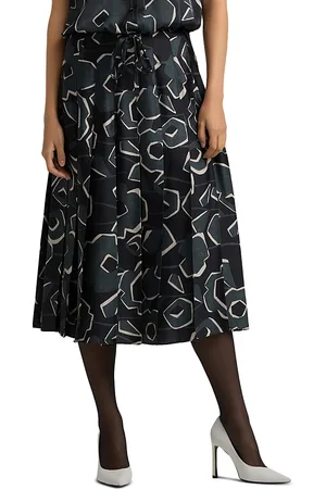ST. JOHN Cubist Floral Print Skirt