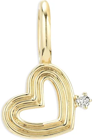 Adina Reyter 9K Yellow Diamond Groovy Heart Charm Pendant