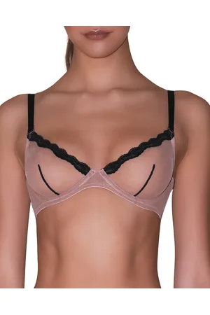 FLEUR DU MAL Sheer Tulle Underwire Demi Bra