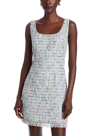 Kobi Halperin Novi Tweed Fringe Trim Mini Dress