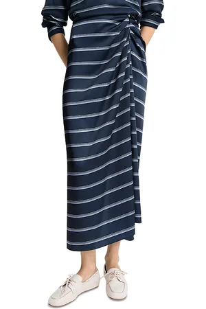 Vince Rugby Stripe Gathered Skirt