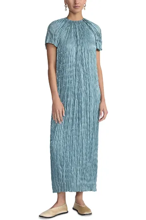 Lafayette 148 New York Short Sleeve Plisse Dress