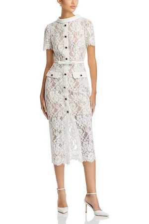 Self-Portrait Lace Button Midi Dress