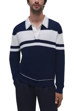 Simkhai Louis Regular Fit Striped Wool Polo Sweater