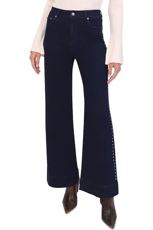 BAGATELLE Studded High Rise Wide Leg Jeans in