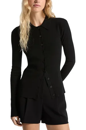 Michael Kors Michael Collared Rib Knit Cardigan