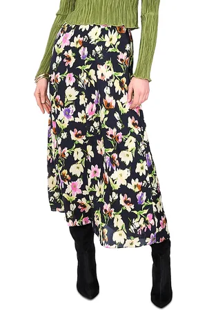 Vince Camuto Floral Print Midi Skirt