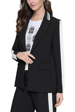 Karl Lagerfeld Contrast Pleated Trim Blazer