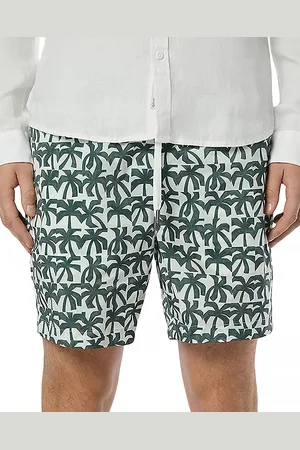 ONIA Charles Palm Print Regular Fit 4 Swim Trunks