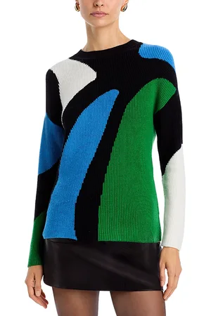 ELIE TAHARI Abstract Color Block Sweater