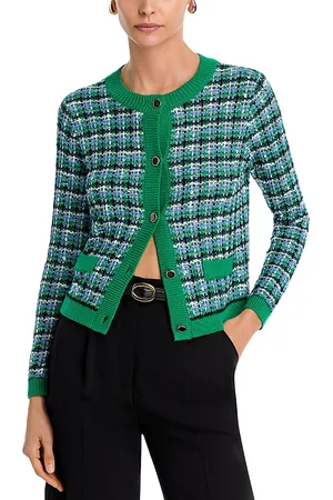ELIE TAHARI Textured Button Front Cardigan