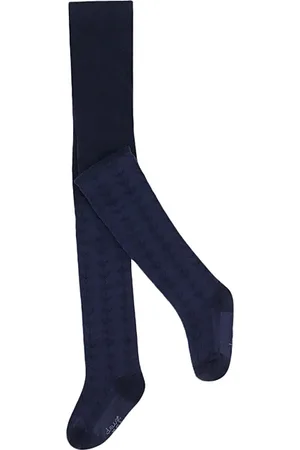 Deux par Deux Unisex Tonal Jacquard Tights Off White