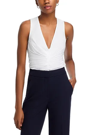 VERONICA BEARD Aidan Ruched V Neck Top