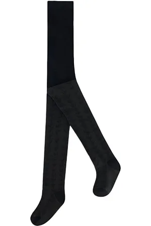 Deux par Deux Unisex Tonal Jacquard Tights Off White