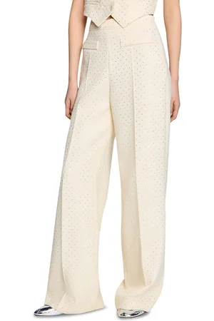 Sandro Tweed Rhinestone Trousers