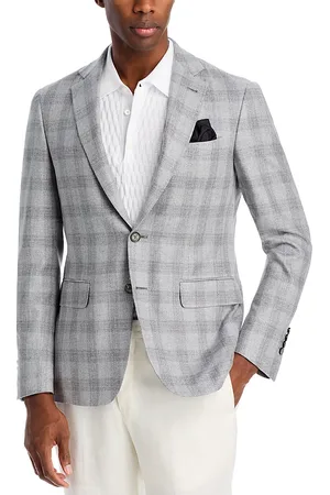 CANALI Kei Textured Plaid Unstructured Regular Fit Sport Coat