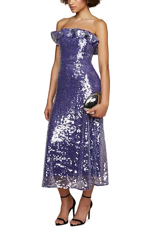 AMUR Braeylnn Strapless Sequined Midi Dress
