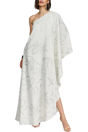 Halston Heritage Nevean Floral Crepe Caftan Dress