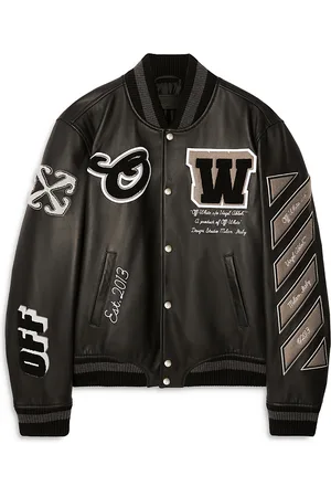 OFF-WHITE Leather Varsity Jacket