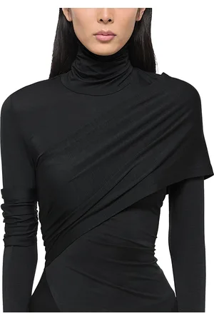 Helmut Lang Asymmetric Draped Turtleneck Top