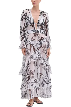 PATBO Iris Printed Maxi Robe Cover Up