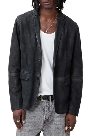 AllSaints Monet Waxed Suede Regular Fit Blazer