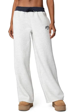 Edikted Contrast Embroidered Sweatpants