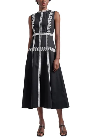 Misook Contrast Trim Midi Dress