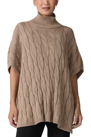 Eileen Fisher Cable Knit Turtleneck Poncho