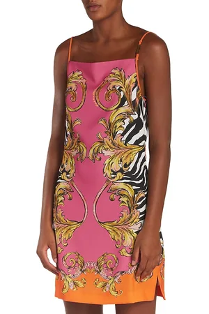 VERSACE Satin Zebra Mini Dress