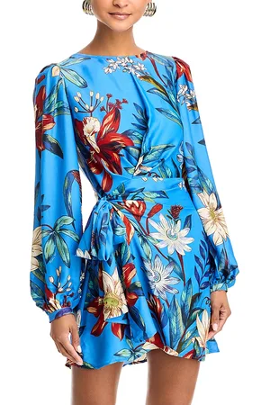 Farm Rio Surreal Flowers Faux Wrap Dress
