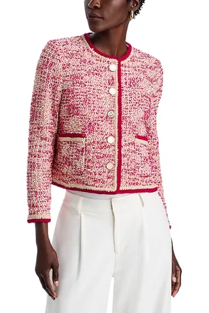 Misook Boucle Crochet Trim Knit Jacket