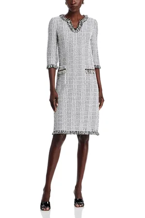 Misook Fringe Trim Shift Dress