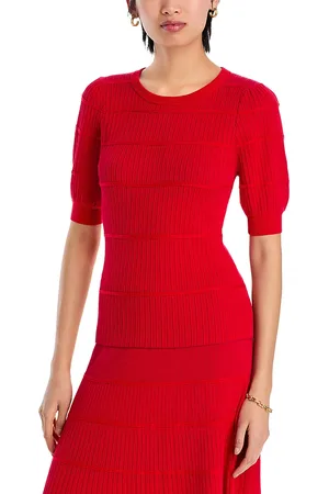 ELIE TAHARI Blouson Sleeve Textured Top