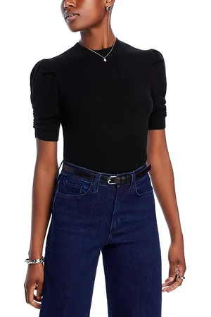 Frame Ruched Puff Sleeve Sweater