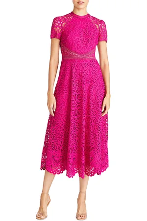 Ml Monique Lhuillier Lace Midi Dress