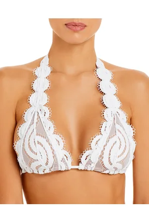 PQ Swim PilyQ Lace Overlay Halter Bikini Top