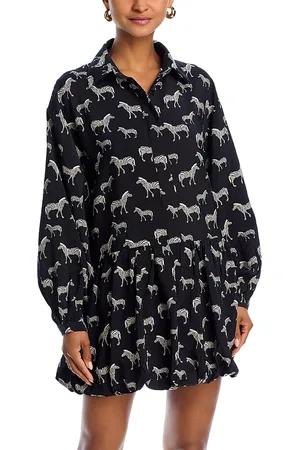 Aqua Zebra Long Sleeve Dress