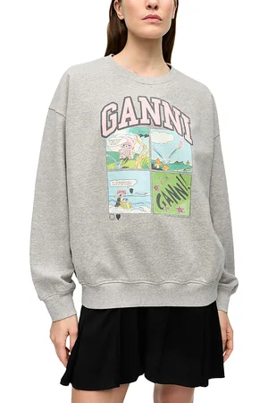 Ganni Isoli Logo Graphic Oversized Sweatshirt