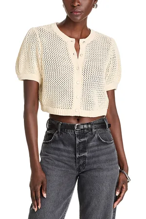 Toccin Samantha Crochet Cropped Cardigan Sweater