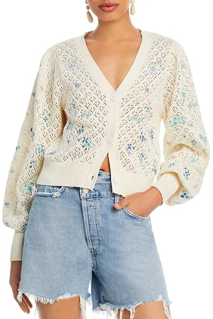 Aqua Pointelle Cardigan