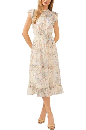 CE&CE Ruffled Flutter Sleeve Midi Dress