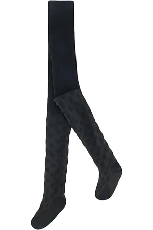 Deux par Deux Tights with Bow Jacquard