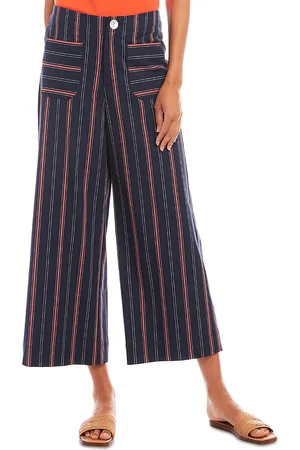 Karen Kane Striped Cropped Wide Leg Pants