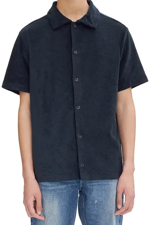 A.P.C. A. p.c. Short Sleeve Button Front Fleeced Terry Shirt