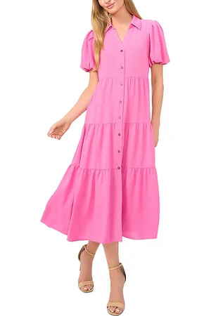 CE&CE Short Sleeve Tiered Maxi Shirt Dress