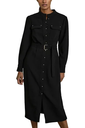 Reiss Belted Long Sleeve Shirt Dress