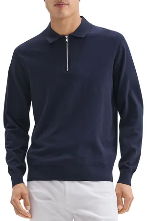 THEORY Polo Quarter Zip in Fine Bilen