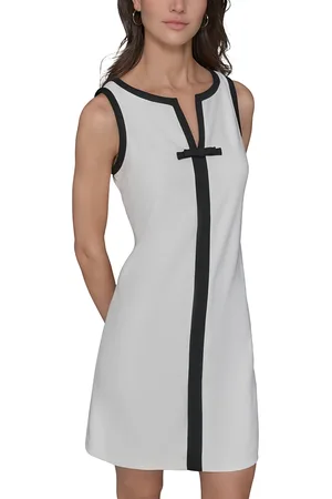 Karl Lagerfeld Split V Neck Sleeveless Dress