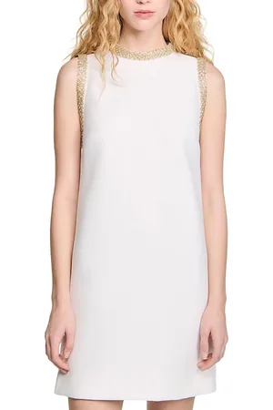 Sandro Short Dress with Rhinestone Trim